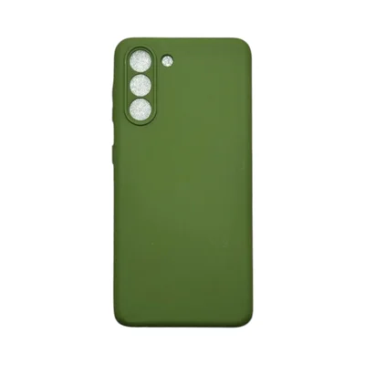 Capa Samsung S21 / S30 Silicone Aveludada Protege Câmera Colorida Capinha Anti Impacto S21:verde Militar