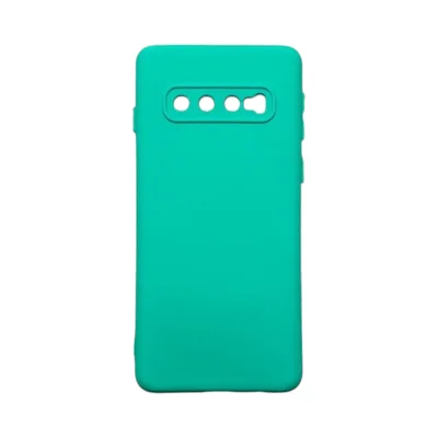 Capa Samsung S10 Silicone Aveludada Protege Câmera Colorida Capinha Anti Impacto S10:verde Água
