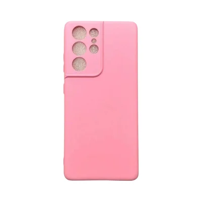 Capa Samsung S21 Ultra Silicone Aveludada Protege Câmera Colorida Capinha Anti Impacto S21 Ultra:rosa Bebê