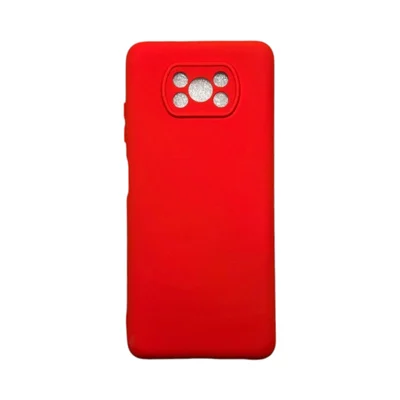 Capa Xiaomi Poco X3 / X3 Pro Silicone Aveludada Protege Câmera Colorida Capinha Anti Impacto Poxo X3 / X3 Pro:vermelho