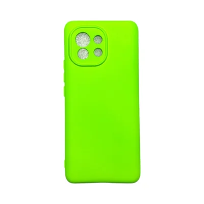 Capa Xiaomi Mi 11 Silicone Aveludada Protege Câmera Colorida Capinha Anti Impacto Mi 11:verde Neon