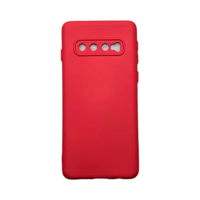 Capa Samsung S10 Silicone Aveludada Protege Câmera Colorida Capinha Anti Impacto S10:vermelho