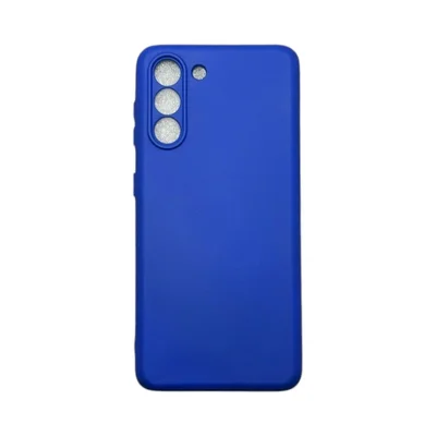 Capa Samsung S21 / S30 Silicone Aveludada Protege Câmera Colorida Capinha Anti Impacto S21:azul Bic