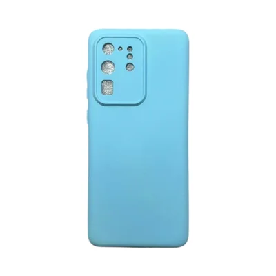 Capa Samsung S20 Ultra Silicone Aveludada Protege Câmera Colorida Capinha Anti Impacto S20 Ultra:azul Bebê