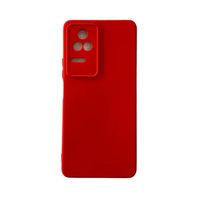 Capa Xiaomi Poco F4 Silicone Aveludada Protege Câmera Colorida Capinha Anti Impacto Poco F4:vermelho
