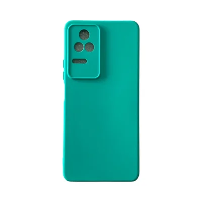 Capa Xiaomi Poco F4 Silicone Aveludada Protege Câmera Colorida Capinha Anti Impacto Poco F4:verde Água