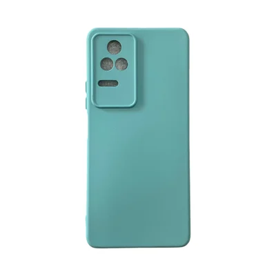 Capa Xiaomi Poco F4 Silicone Aveludada Protege Câmera Colorida Capinha Anti Impacto Poco F4:turquesa