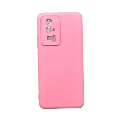 Capa Xiaomi Poco F5 Pró Silicone Aveludada Protege Câmera Colorida Capinha Anti Impacto Poco F5 Pró:rosa Bebê