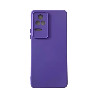 Capa Xiaomi Poco F4 Silicone Aveludada Protege Câmera Colorida Capinha Anti Impacto Poco F4:roxo