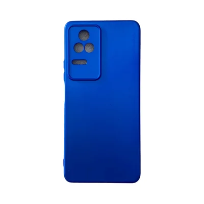 Capa Xiaomi Poco F4 Silicone Aveludada Protege Câmera Colorida Capinha Anti Impacto Poco F4:azul Metalico