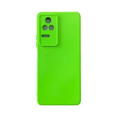Capa Xiaomi Poco F4 Silicone Aveludada Protege Câmera Colorida Capinha Anti Impacto Poco F4:verde Neon
