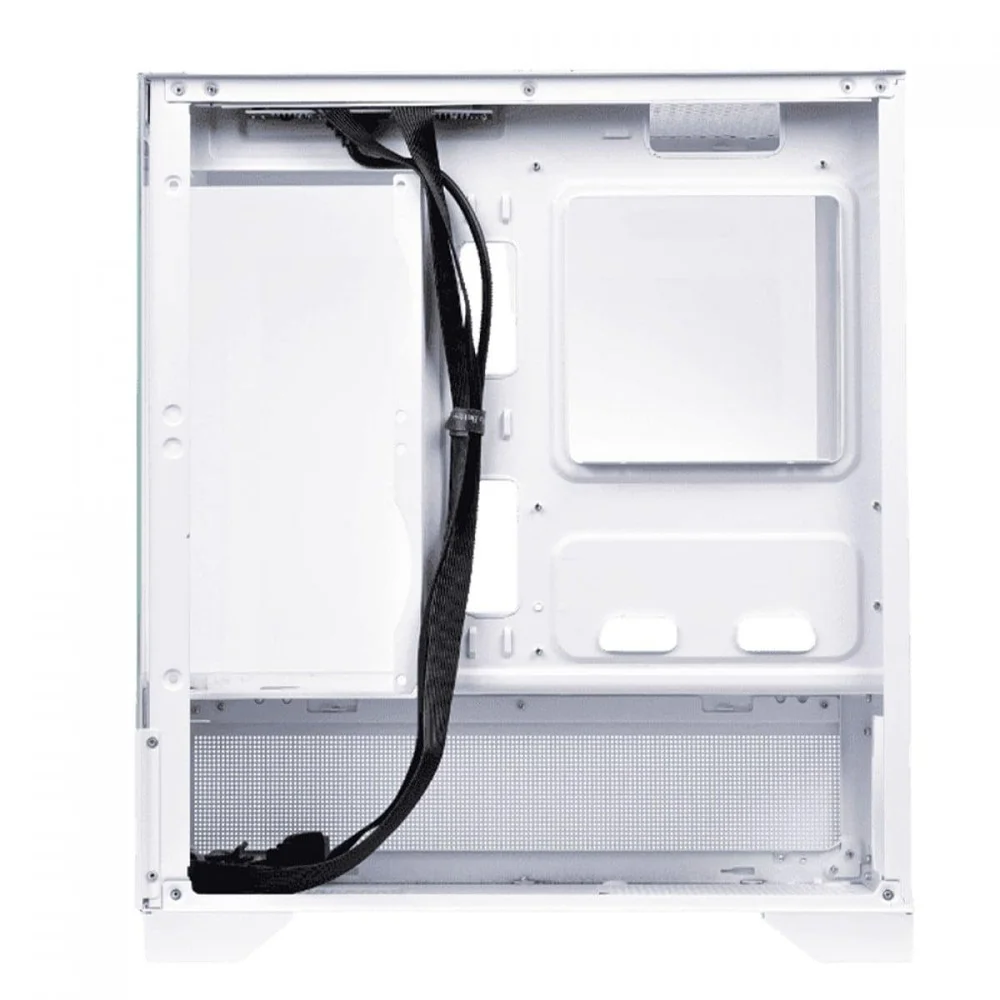 Imagem 2 de 5 do produto Gabinete Gamer Round5 Draven White, Mid Tower, Lateral E Frontal De Vidro, M-atx, Sem Fans, Branco, R5-draven-w-2182