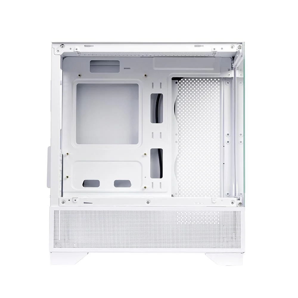 Imagem 3 de 5 do produto Gabinete Gamer Round5 Draven White, Mid Tower, Lateral E Frontal De Vidro, M-atx, Sem Fans, Branco, R5-draven-w-2182