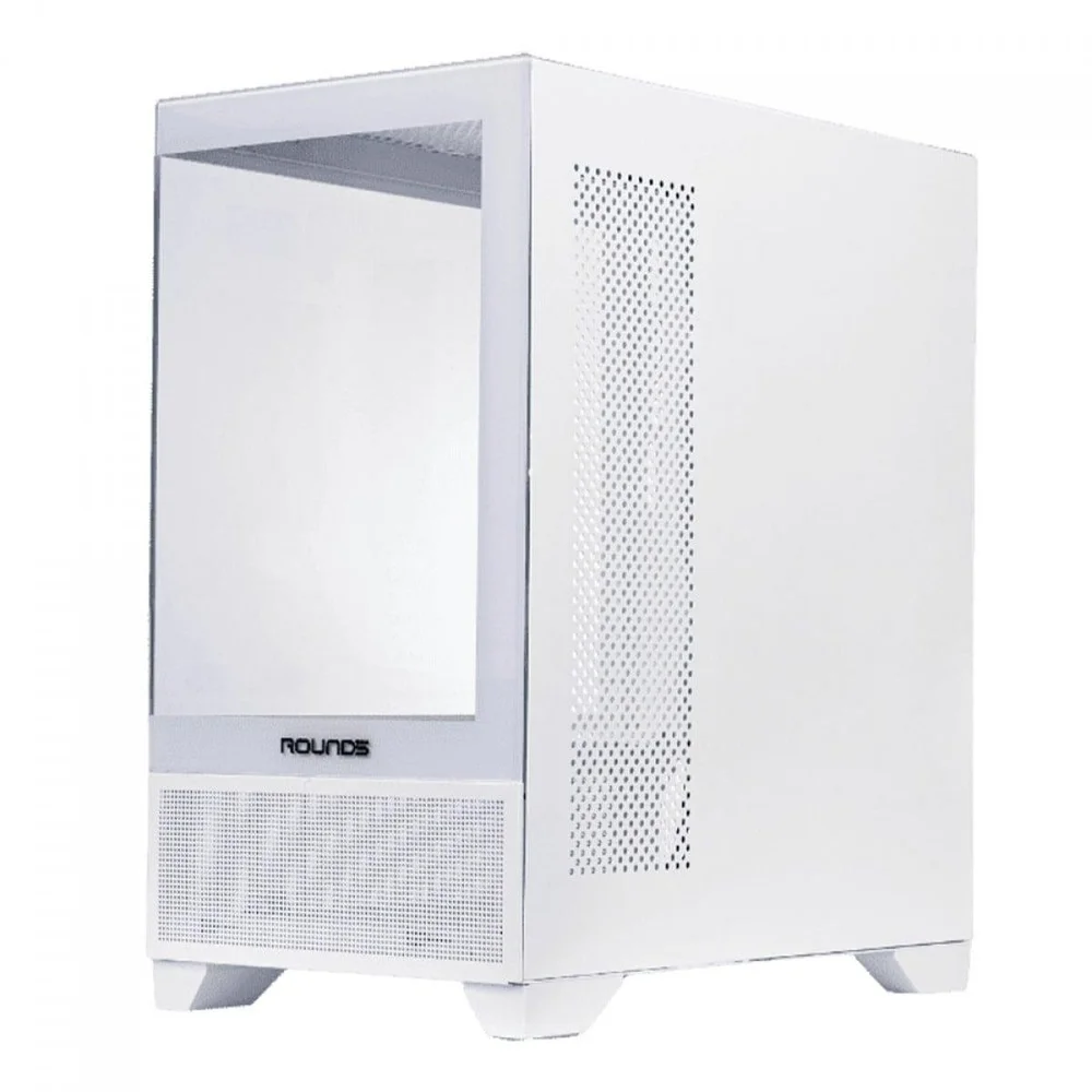 Imagem 4 de 5 do produto Gabinete Gamer Round5 Draven White, Mid Tower, Lateral E Frontal De Vidro, M-atx, Sem Fans, Branco, R5-draven-w-2182