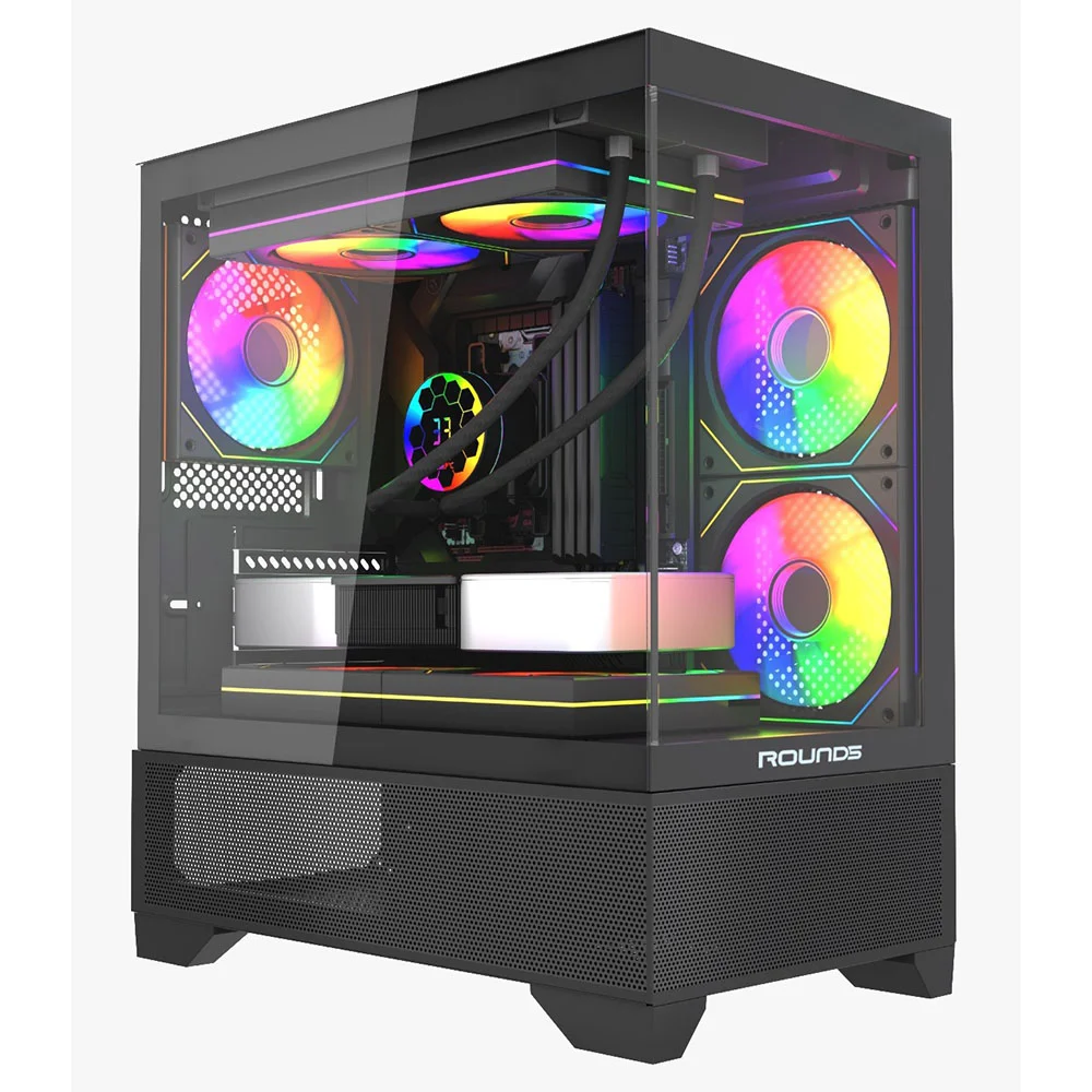 Gabinete Gamer Micro Atx Sem Fan Sem Fonte Round5 Draven Black R5-draven-b-2181