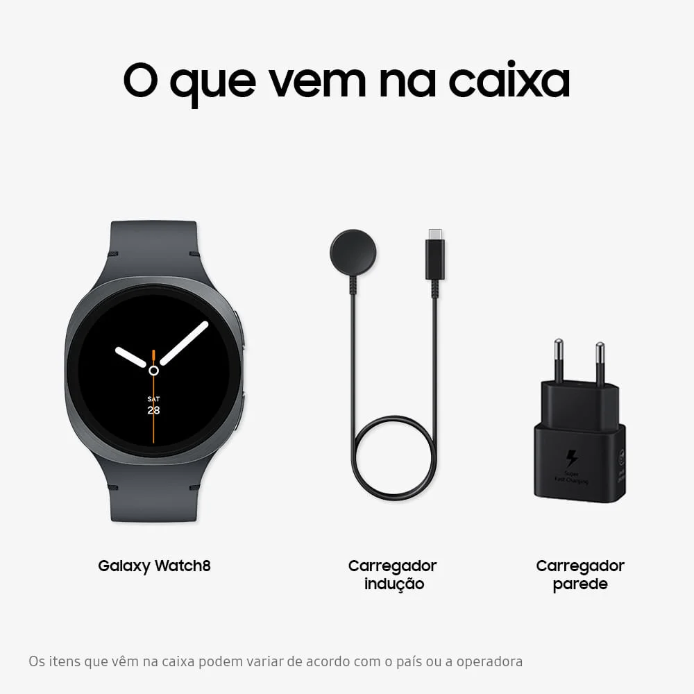 Samsung Galaxy Watch8 Smartwatch 40mm Lte, Galaxy Ai, Tela Em Cristal De Safira Grafite 8