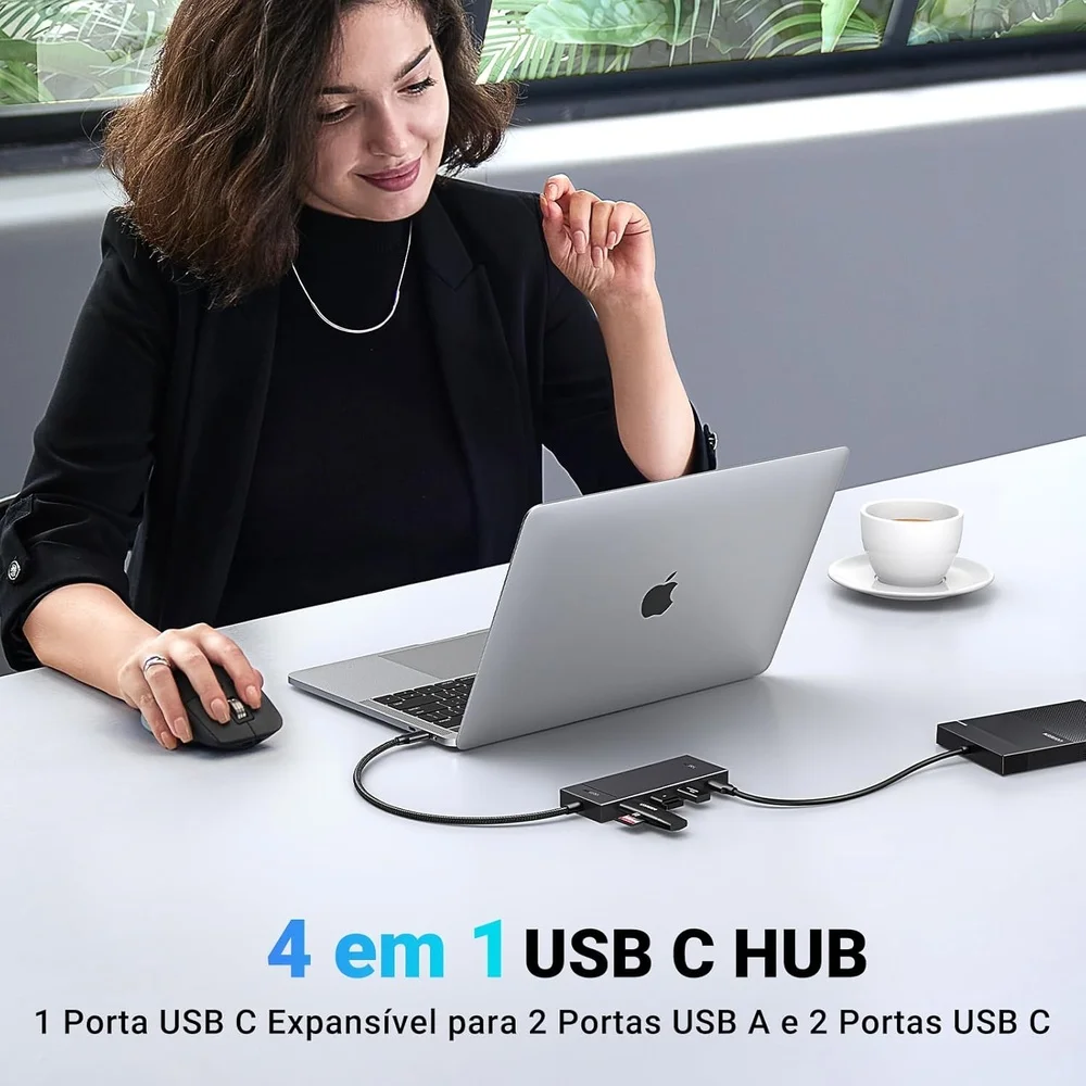 Imagem 2 de 5 do produto Hub Usb Ugreen Com 2p Usb-c 3.2 E 2p Usb-a 3.2 - Cm806