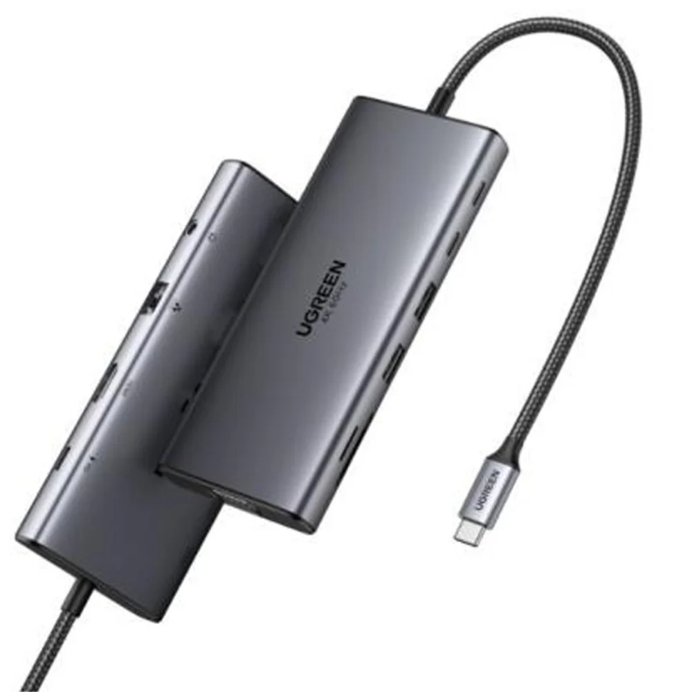 Imagem 2 de 5 do produto Hub Usb Ugreen Com HDMI/vga/rj45 Giga/2p Usb-a 3.0/2p Usb-c/usb-c 100w/sd/tf/p2 - Cm639