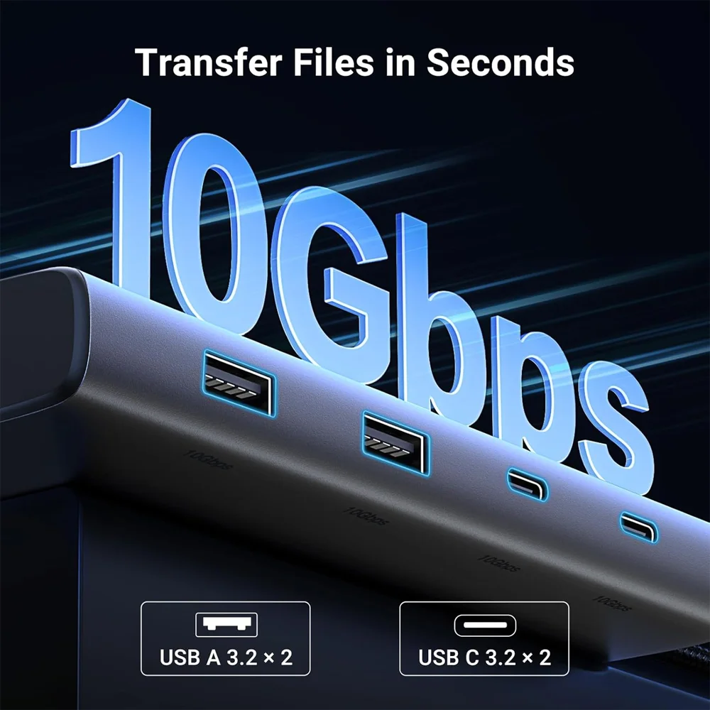 Imagem 3 de 5 do produto Hub Usb Ugreen Com HDMI/vga/rj45 Giga/2p Usb-a 3.0/2p Usb-c/usb-c 100w/sd/tf/p2 - Cm639