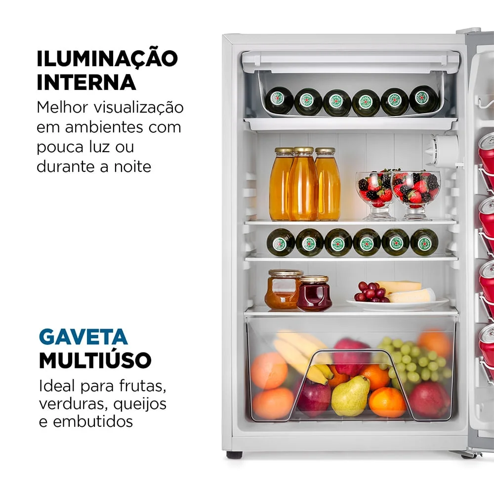 Imagem 3 de 5 do produto Frigobar Mondial 120l Porta Reversível Branco Fgb-01-w120 127v