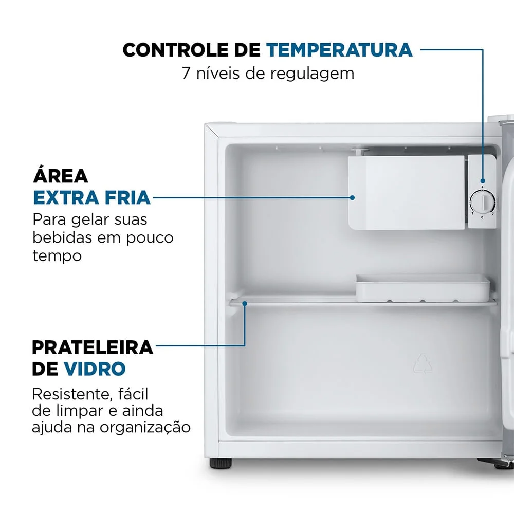 Imagem 5 de 5 do produto Frigobar Mondial 46l Porta Reversível Branco Fgb-01-w50 220v