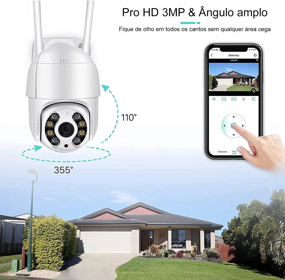 Imagem 4 de 5 do produto Câmera Segurança Wifi Ip Full Hd Externa Prova Dágua Yoosee