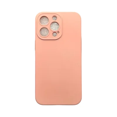 Capa Iphone 13 Pro Max Silicone Aveludada Protege Câmera Colorida Capinha Anti Impacto Cor:rosa Bebê