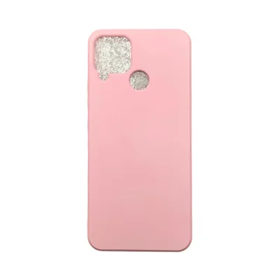 Capa Realme C15 Silicone Aveludada Câmera Aberta Colorida Capinha Anti Impacto Realme C15:rosa Bebê