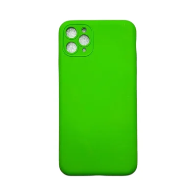 Capa Iphone 11 Pro Max Silicone Aveludada Protege Câmera Colorida Capinha Anti Impacto 11 Pro Max:verde