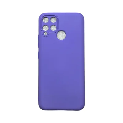 Capa Realme C15 Silicone Aveludada Protege Câmera Fechado Colorida Capinha Anti Impacto Realme C15:roxo