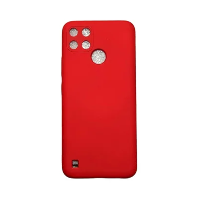 Capa Realme C21y / C25y Silicone Aveludada Protege Câmera Colorida Capinha Anti Impacto C21y / C25y:vermelho
