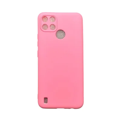 Capa Realme C21y / C25y Silicone Aveludada Protege Câmera Colorida Capinha Anti Impacto C21y / C25y:rosa Bebê