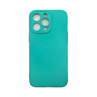 Capa Iphone 13 Pro  Silicone Aveludada Protege Câmera Colorida Capinha Anti Impacto Cor:verde Água