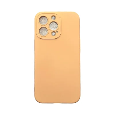 Capa Iphone 13 Pro Silicone Aveludada Protege Câmera Colorida Capinha Anti Impacto Cor:nude