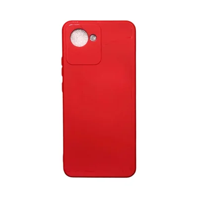 Capa Realme C30 Silicone Aveludada Protege Câmera Colorida Capinha Anti Impacto Realme C30:vermelho