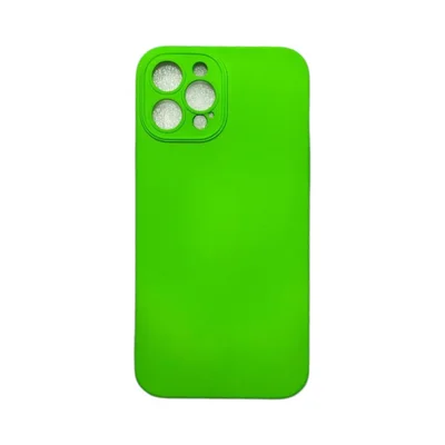 Capa Iphone 12 Pro Max Silicone Aveludada Protege Câmera Colorida Capinha Anti Impacto Iphone 12 Pro Max:verde