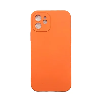 Capa Iphone 12 Silicone Aveludada Protege Câmera Colorida Capinha Anti Impacto Iphone 12:laranja