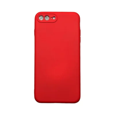 Capa Iphone 7 Plus / 8 Plus Silicone Aveludada Protege Câmera Colorida Capinha Anti Impacto Iphone 7 Plus:vermelho