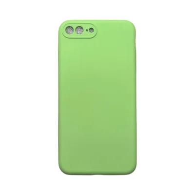 Capa Iphone 7 Plus / 8 Plus Silicone Aveludada Protege Câmera Colorida Capinha Anti Impacto Iphone 7 Plus:verde Bebê