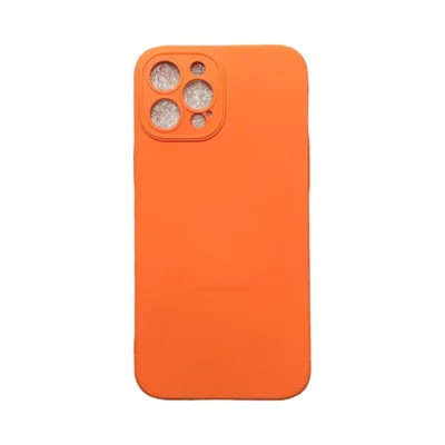 Capa Iphone 12 Pro Max Silicone Aveludada Protege Câmera Colorida Capinha Anti Impacto Iphone 12 Pro Max:laranja