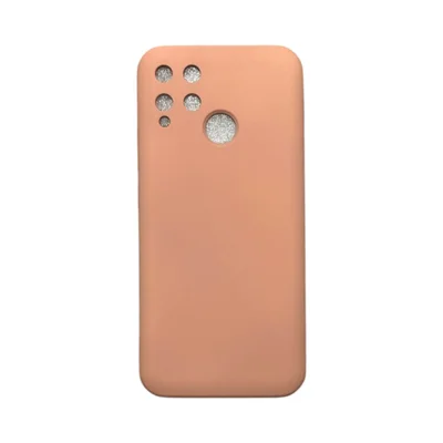 Capa Realme C15 Silicone Aveludada Protege Câmera Fechado Colorida Capinha Anti Impacto Realme C15:nude