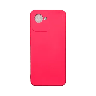 Capa Realme C30 Silicone Aveludada Protege Câmera Colorida Capinha Anti Impacto Realme C30:rosa Shock