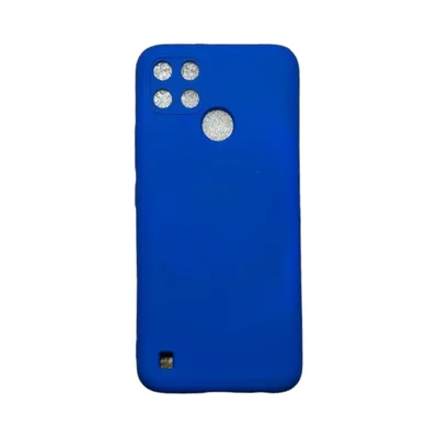 Capa Realme C21y / C25y Silicone Aveludada Protege Câmera Colorida Capinha Anti Impacto C21y / C25y:azul Bic