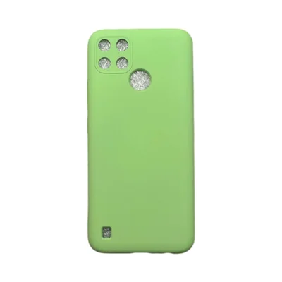 Capa Realme C21y / C25y Silicone Aveludada Protege Câmera Colorida Capinha Anti Impacto C21y / C25y:verde Bebê
