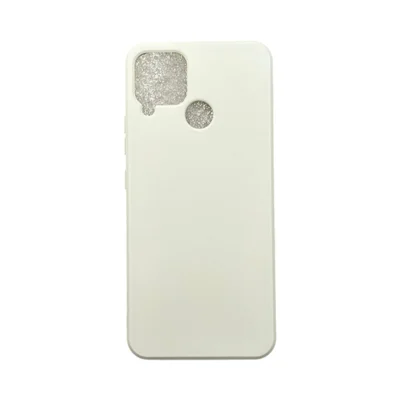 Capa Realme C15 Silicone Aveludada Câmera Aberta Colorida Capinha Anti Impacto Realme C15:bege