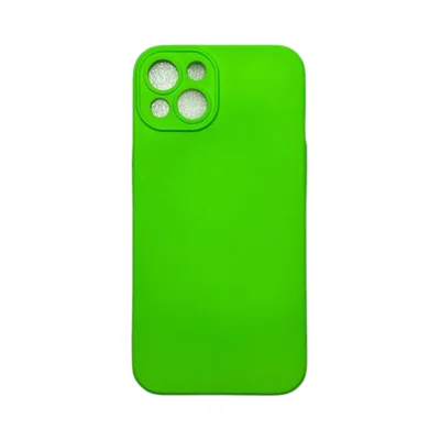 Capa Iphone 13 Silicone Aveludada Protege Câmera Colorida Capinha Anti Impacto Cor:verde