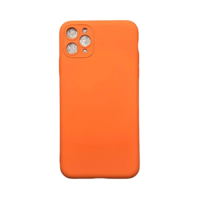 Capa Iphone 11 Pro Max Silicone Aveludada Protege Câmera Colorida Capinha Anti Impacto 11 Pro Max:laranja