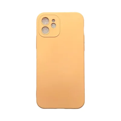 Capa Iphone 12 Silicone Aveludada Protege Câmera Colorida Capinha Anti Impacto Iphone 12:nude