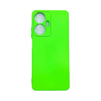 Capa Realme C55 Silicone Aveludada Protege Câmera Colorida Capinha Anti Impacto Realme C55:verde Neon
