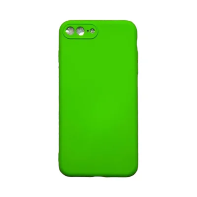 Capa Iphone 7 Plus / 8 Plus Silicone Aveludada Protege Câmera Colorida Capinha Anti Impacto Iphone 7 Plus:verde